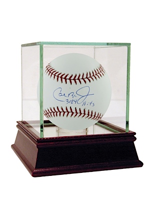 Cal Ripken Jr Autographed MLB Baseball w/ "3184" Hits Insc. (MLB Auth)